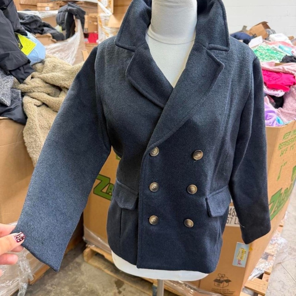 Cat & Jack navy blue double-breasted peacoat jacket 🧥✨